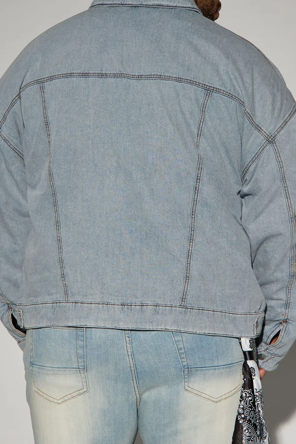 Proud Of Me Padded Denim Jacket - Light Blue