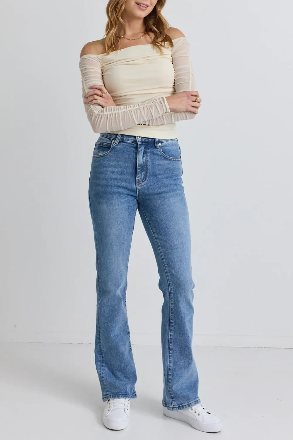 Hotline True Blue High Rise Flare Jean