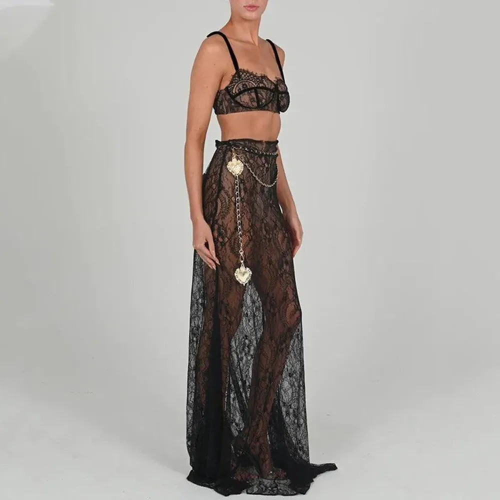 Mon Ami Lace Maxi Skirt Set