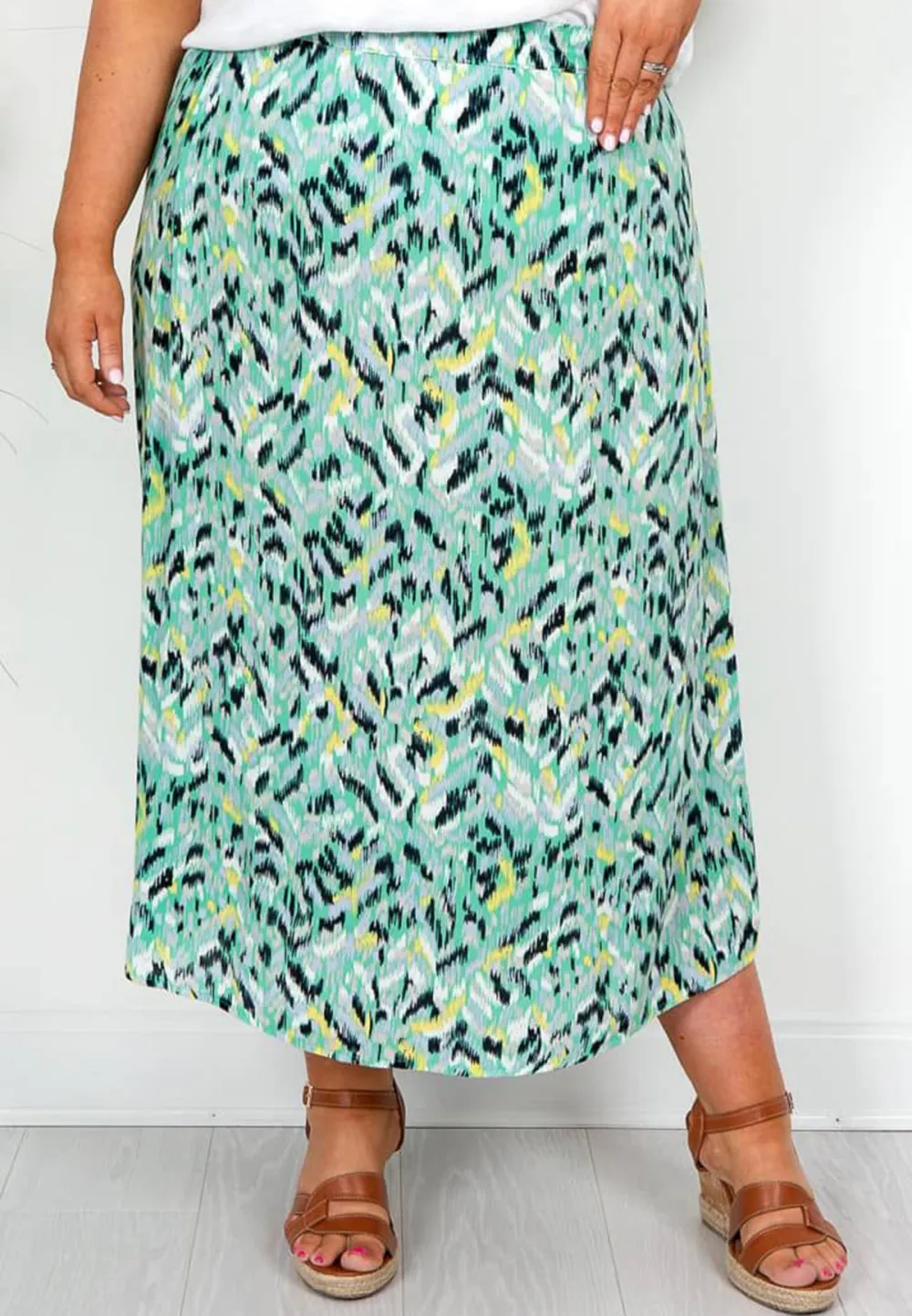 Sea Green and Navy Speck Skirt