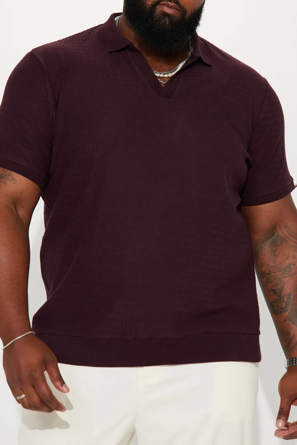 Papi Short Sleeve Polo - Burgundy