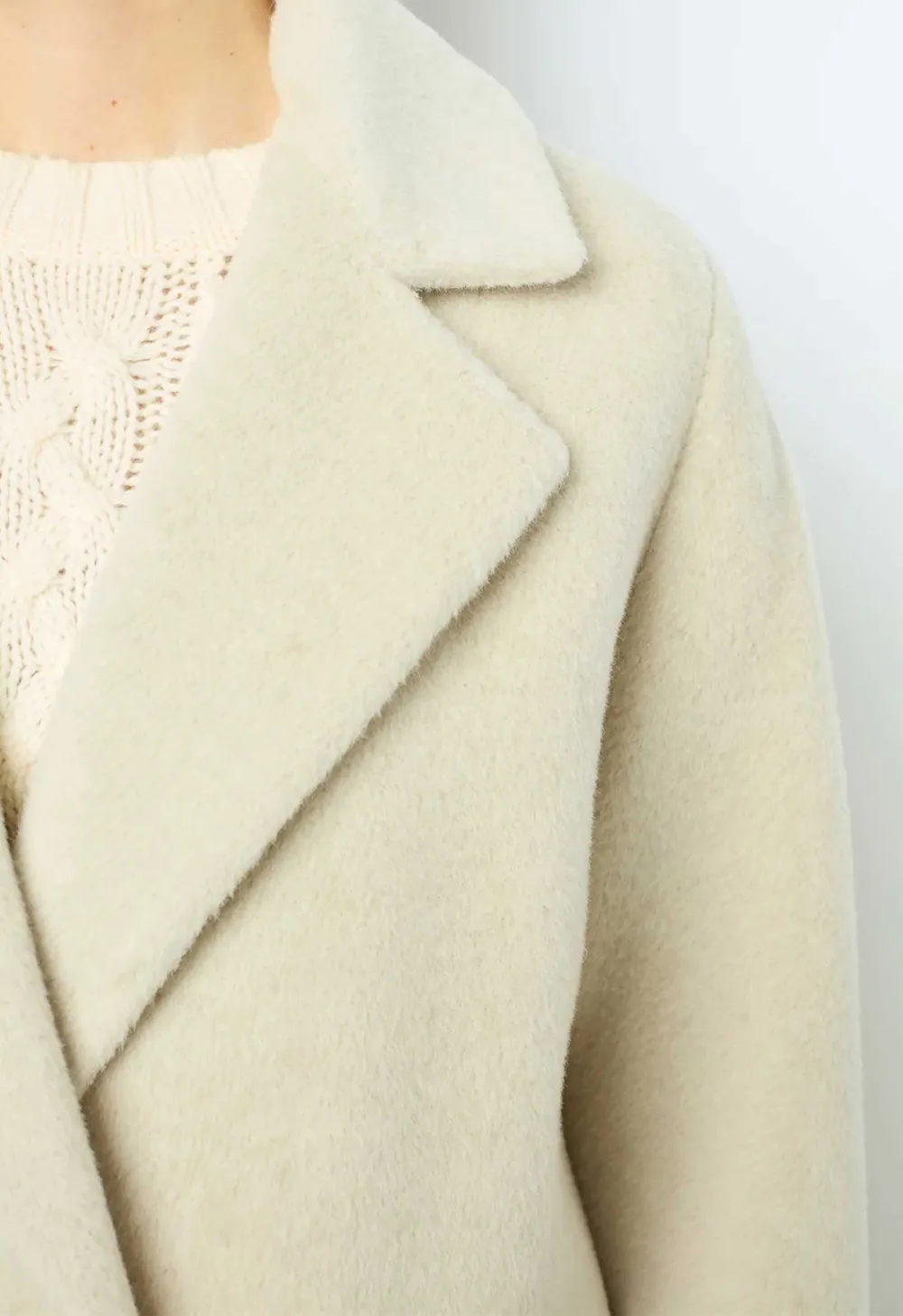 Ecru Wool Coat Jacket