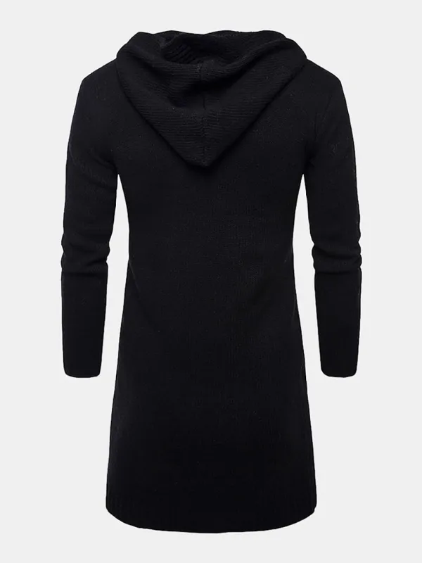 Long Line Hooded Knitted Cardigan