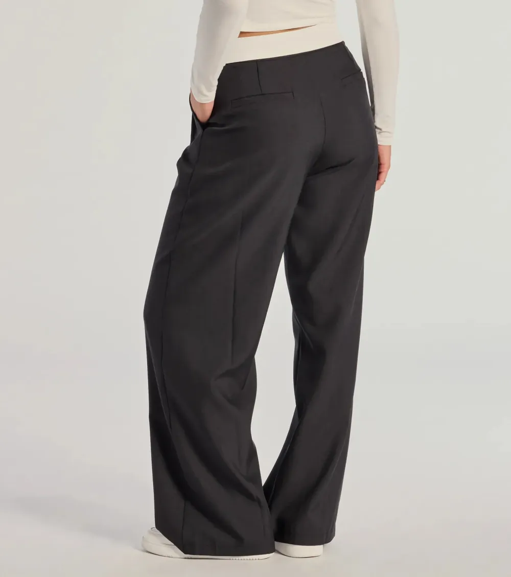 First Look Contrast Wide-Leg Pants