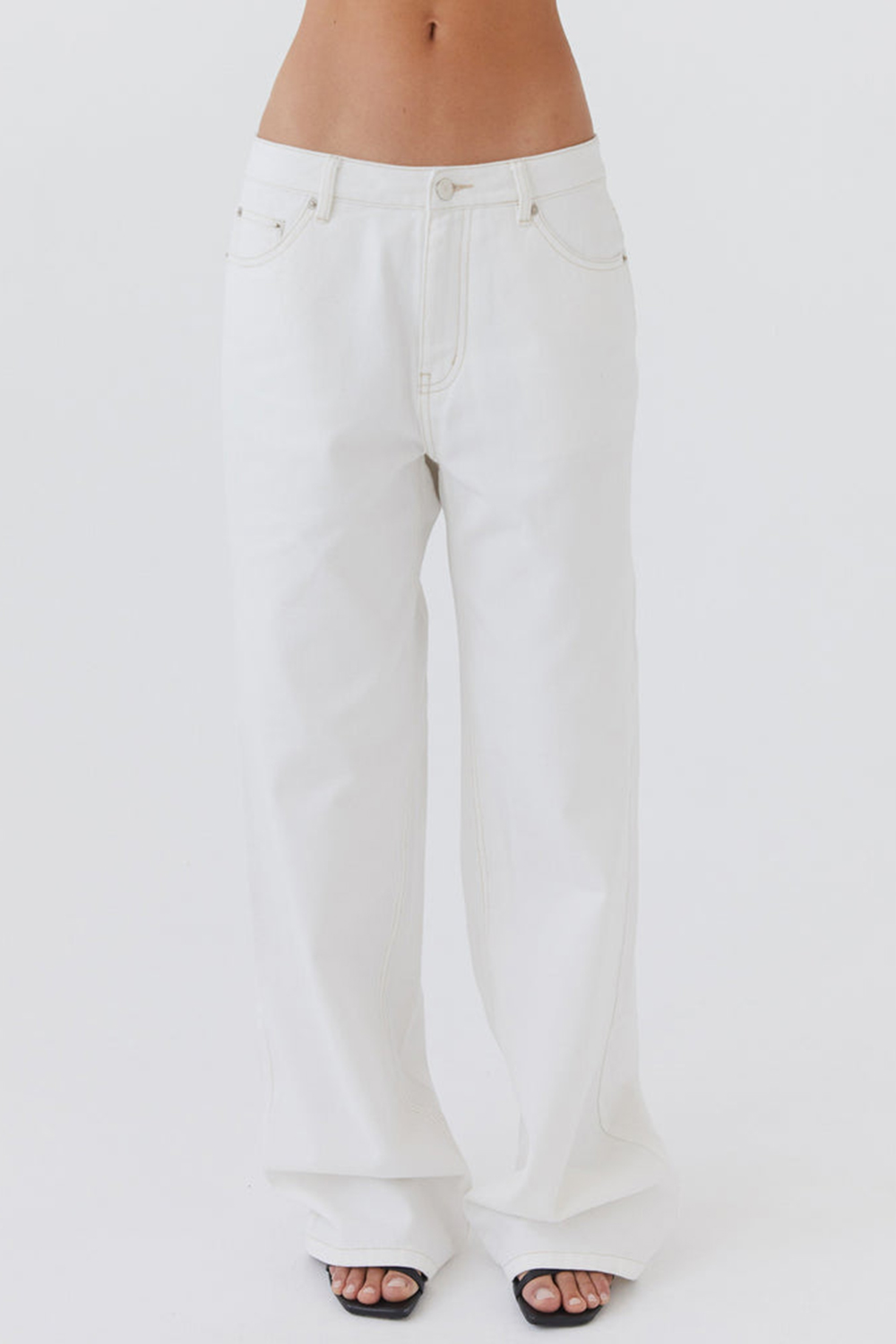 Keanna Low Rise Denim Jeans - Ivory