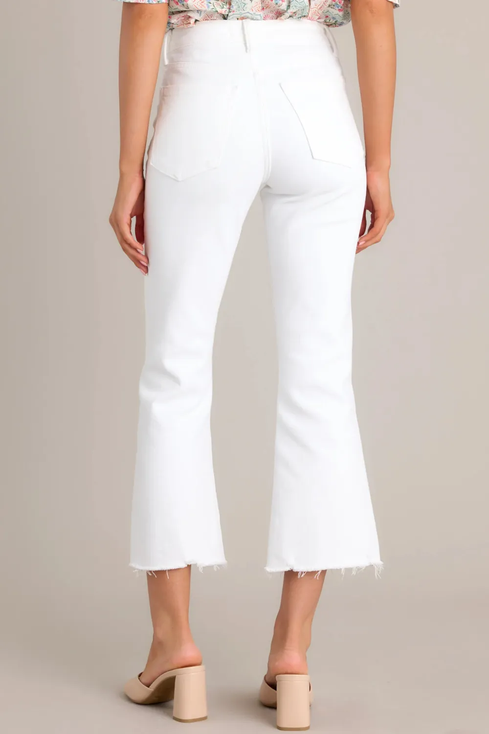 TERRIFIC TIMING WHITE CROPPED FLARE JEANS