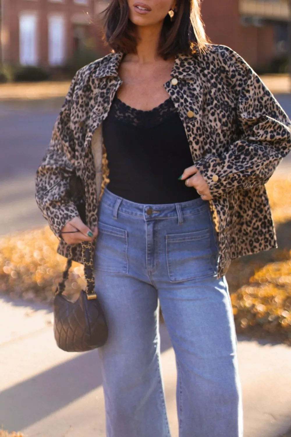 Taupe Leopard Print Oversized Jacket