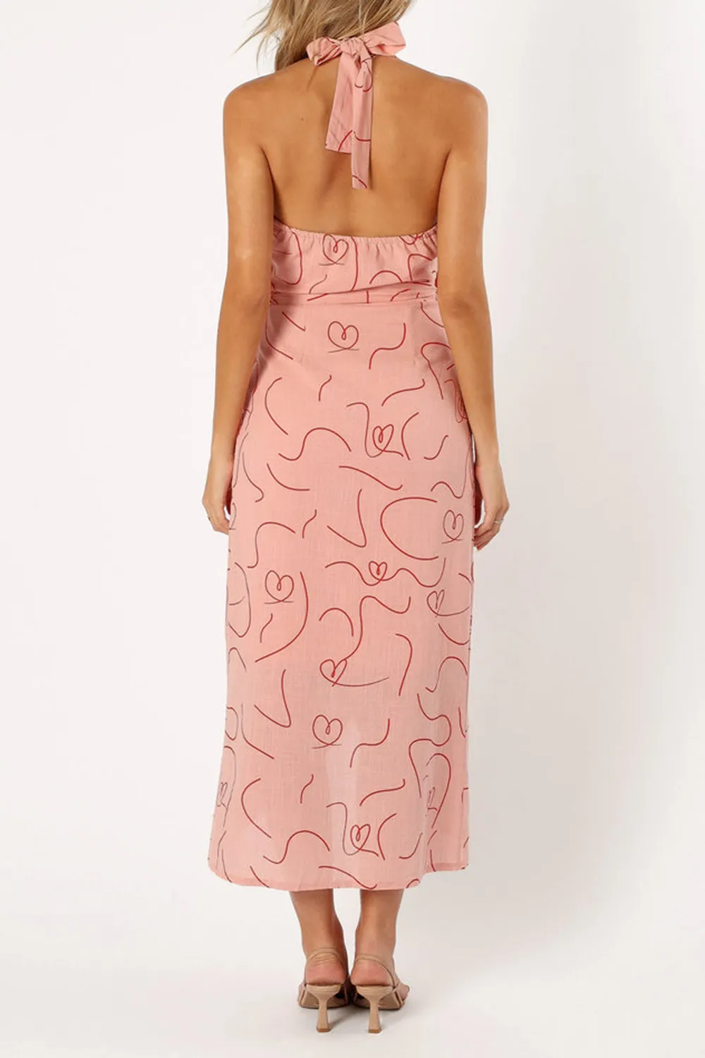 ABIGAIL WRAP MIDI DRESS - PINK