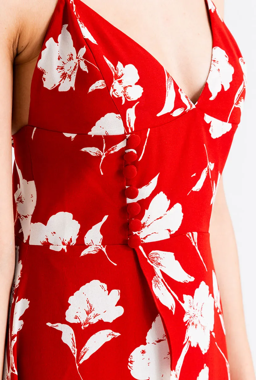 Carly Dress - Red Floral