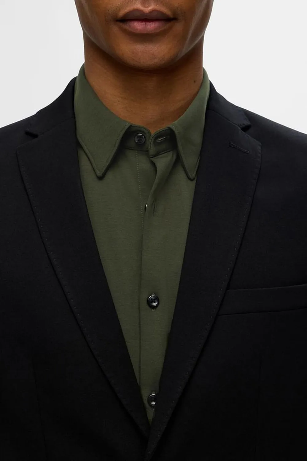 Black Jersey Slim Fit Shirt