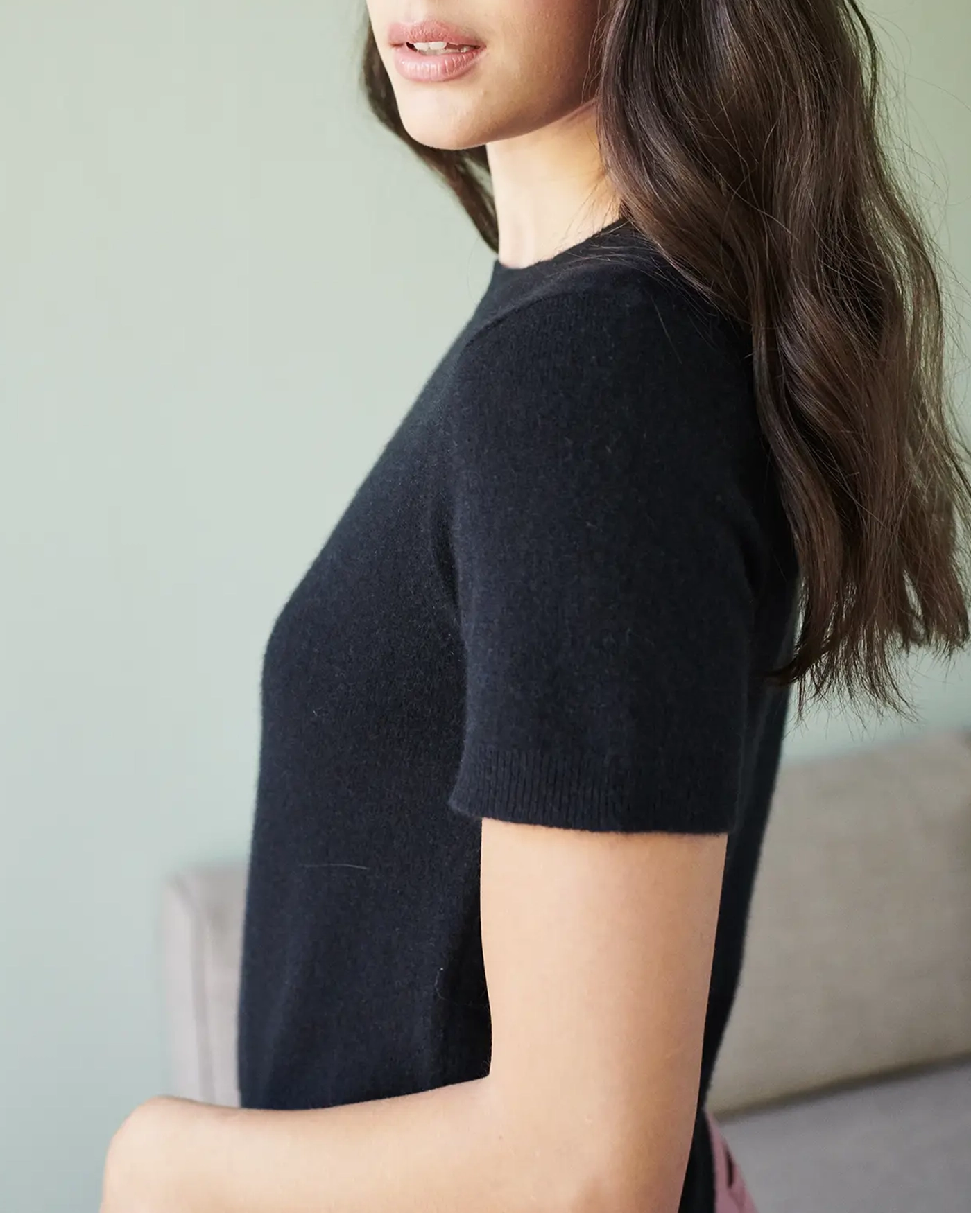 Short Sleeve Cashmere Tee