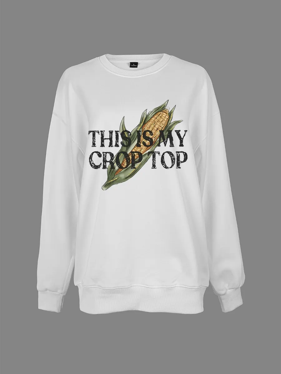 This Is My Crop Top Corn Sweatshirt