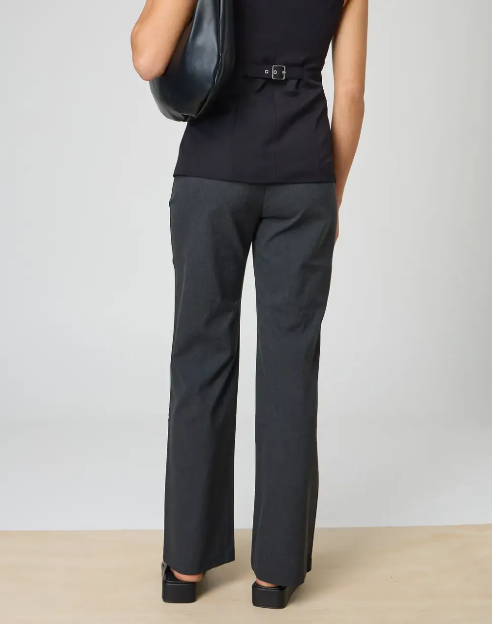 Mid Rise Straight Leg Pant