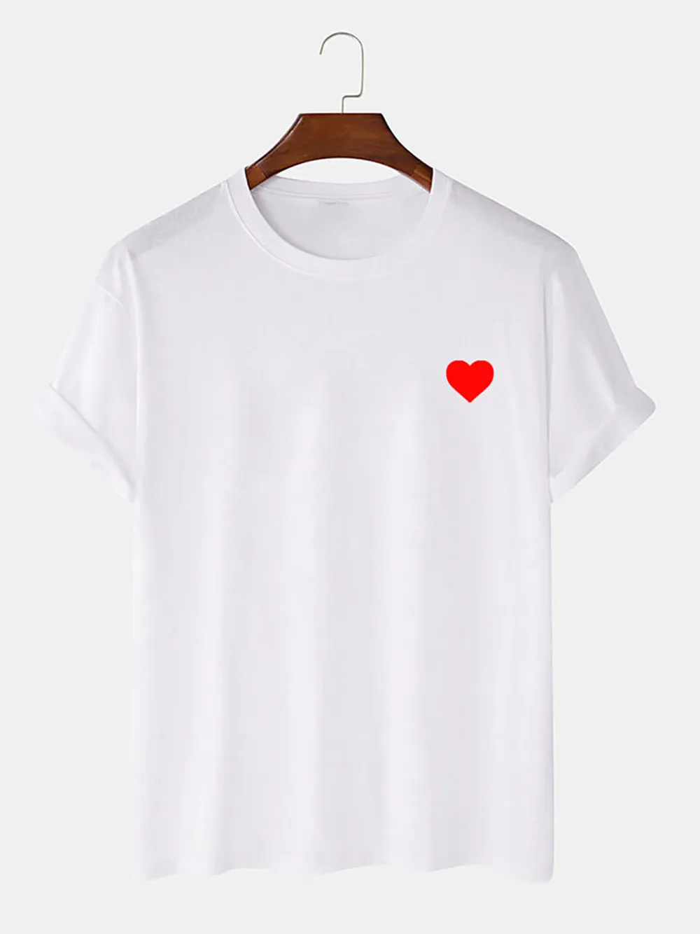 Red Heart Print T-Shirt