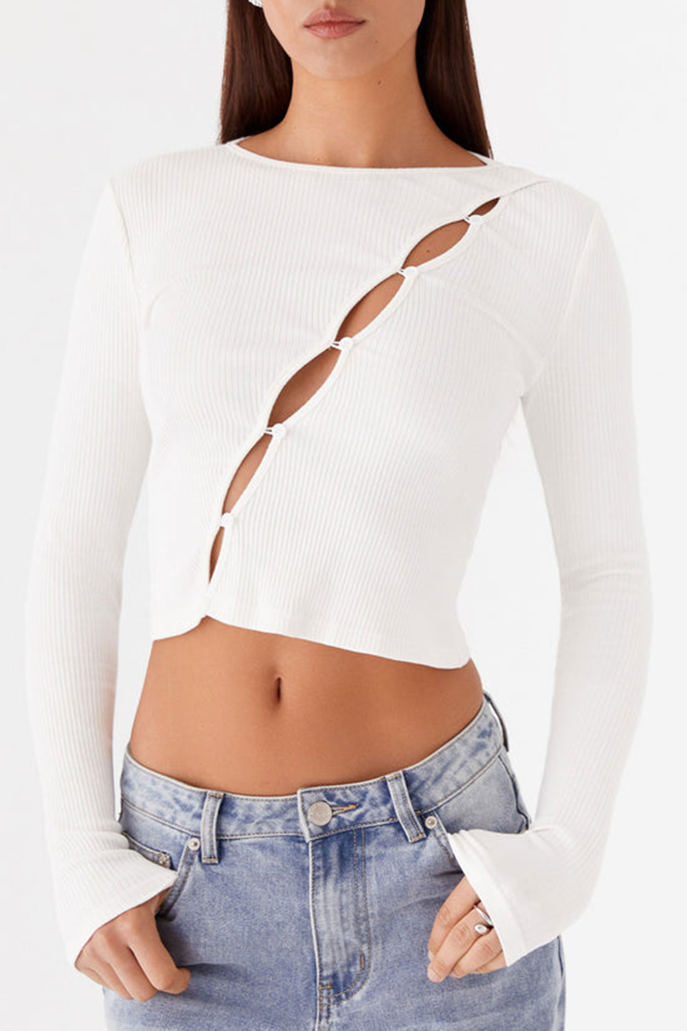 Cassius Long Sleeve Top - Ivory