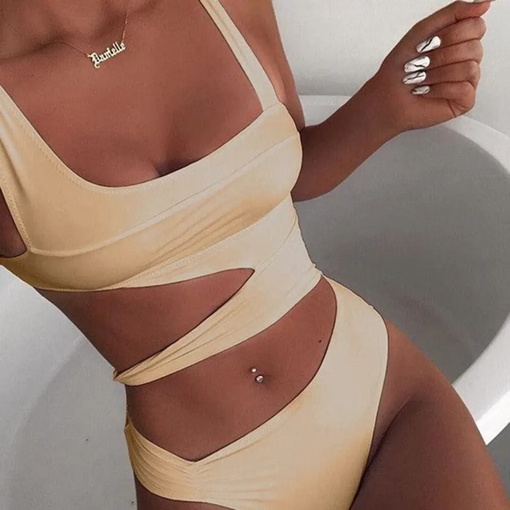 Candy Crush Asymmetrical Cut Out One-Piece Swimsuit