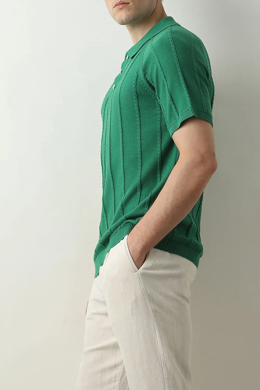 Green Organic Cotton Polo T-shirt