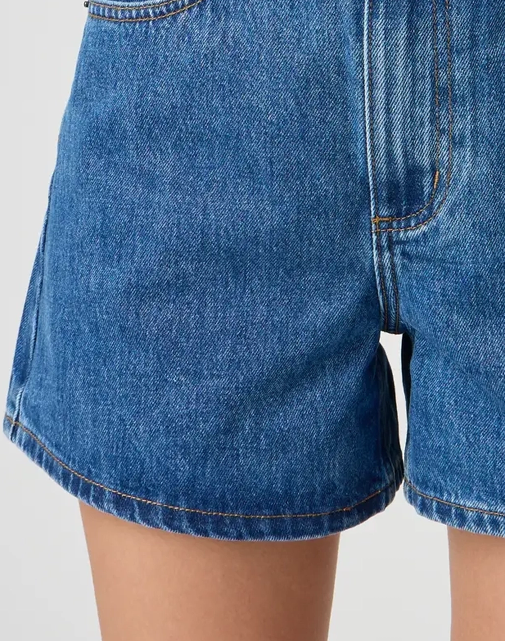 High Rise A Line Denim Short