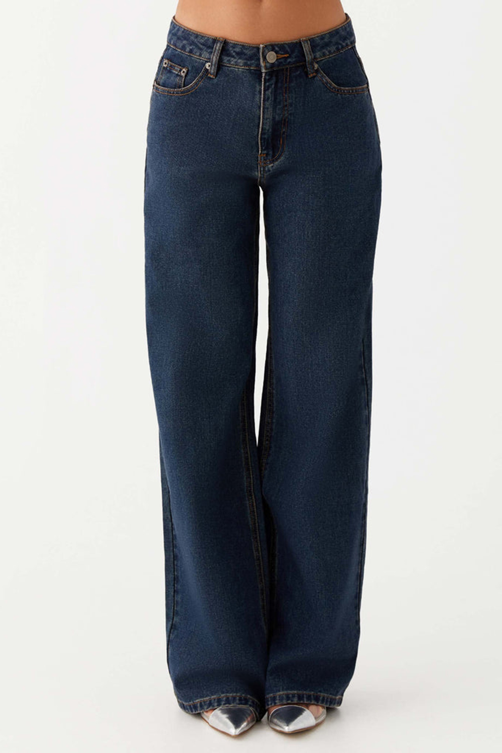 Keanna Low Rise Denim Jeans - Washed Denim