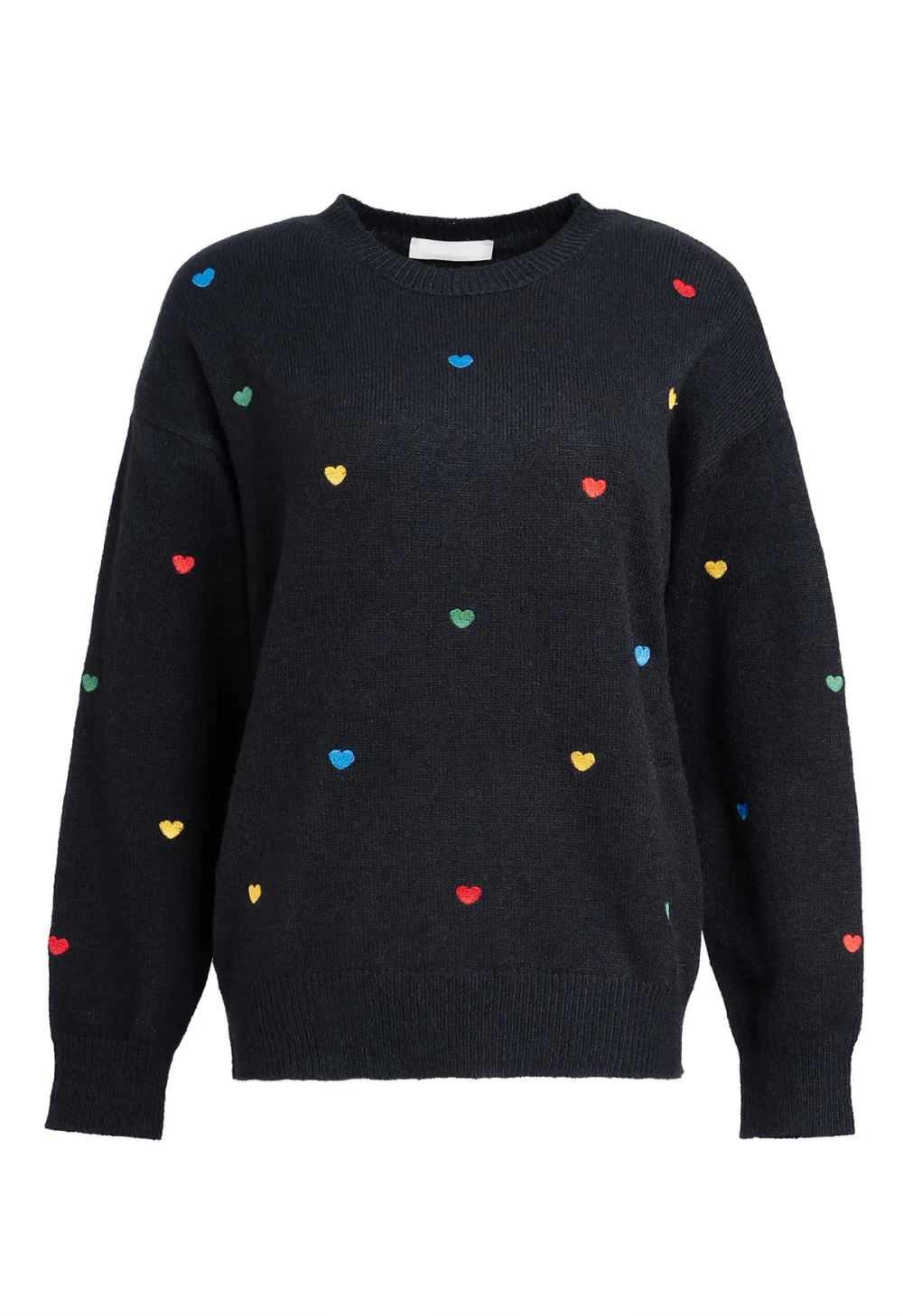 Crewneck Heart Pattern Sweater