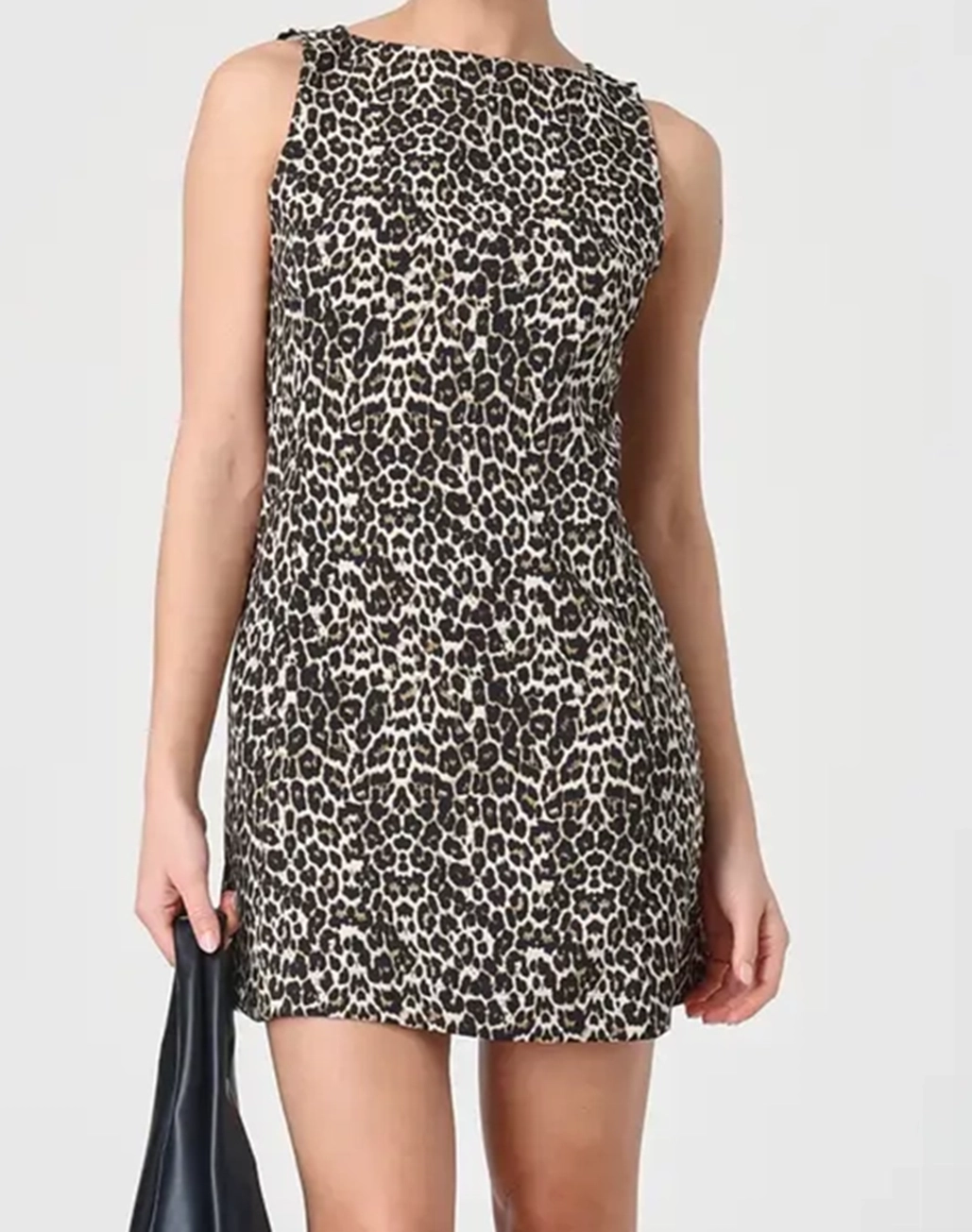 High Neck Leopard Mini Dress