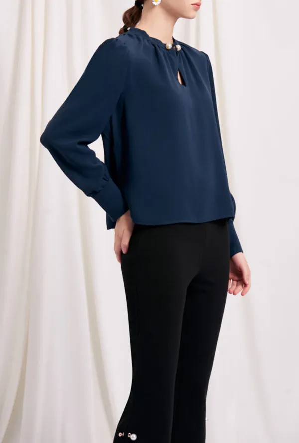 Buvette Pearl Blouse - Navy