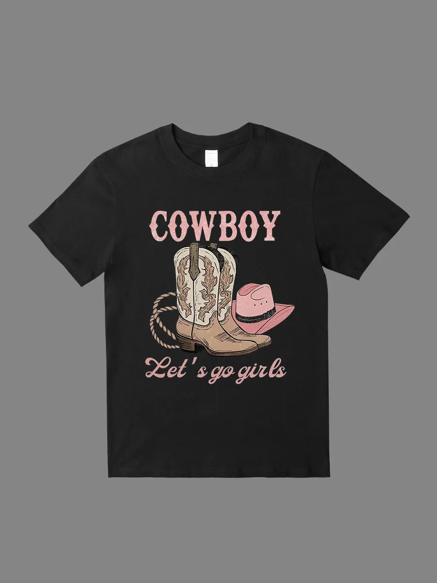 Wild West Cowboy Women's Boots Pattern T-shirt