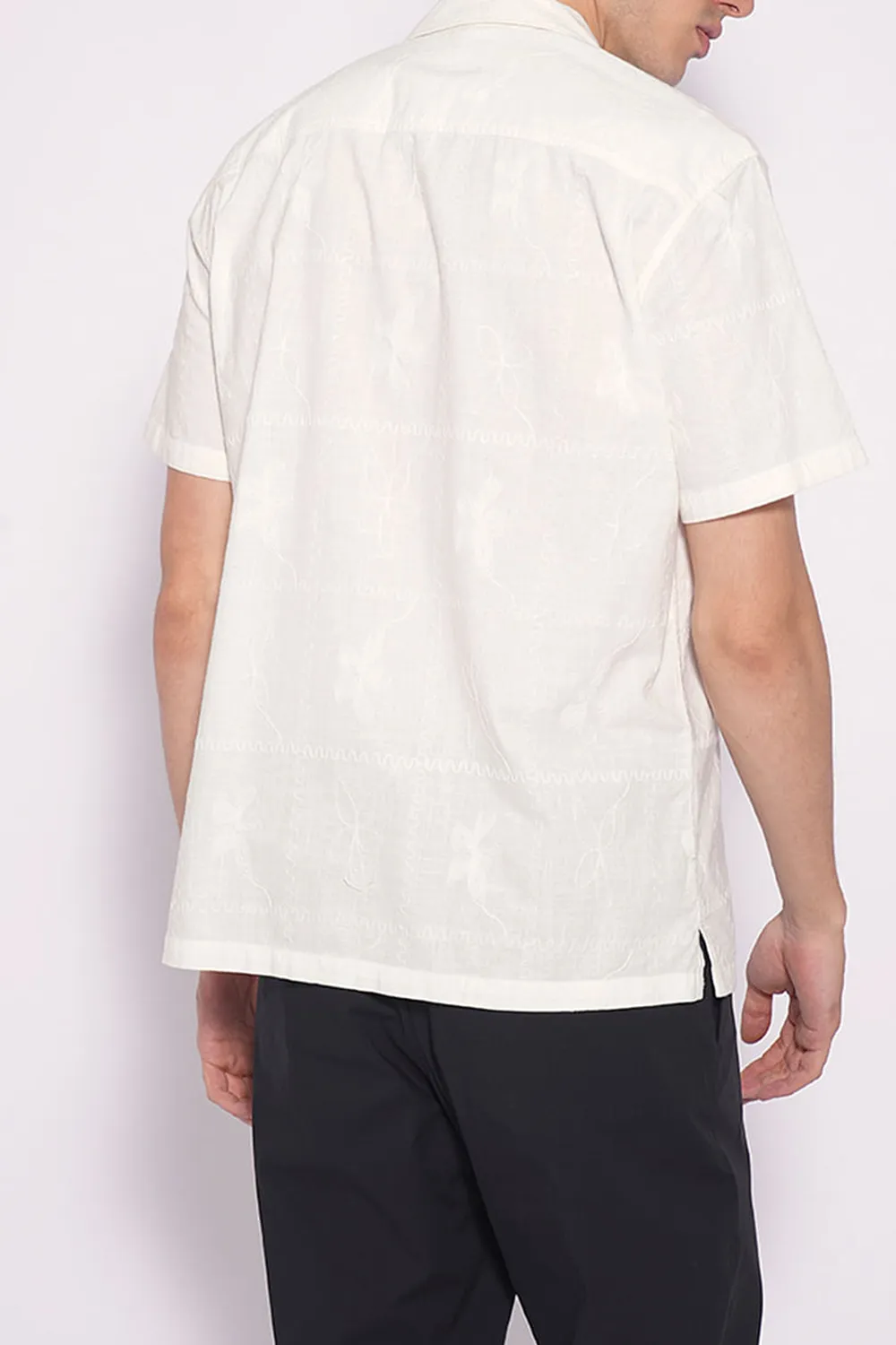 White Embroidered Cotton Shirt