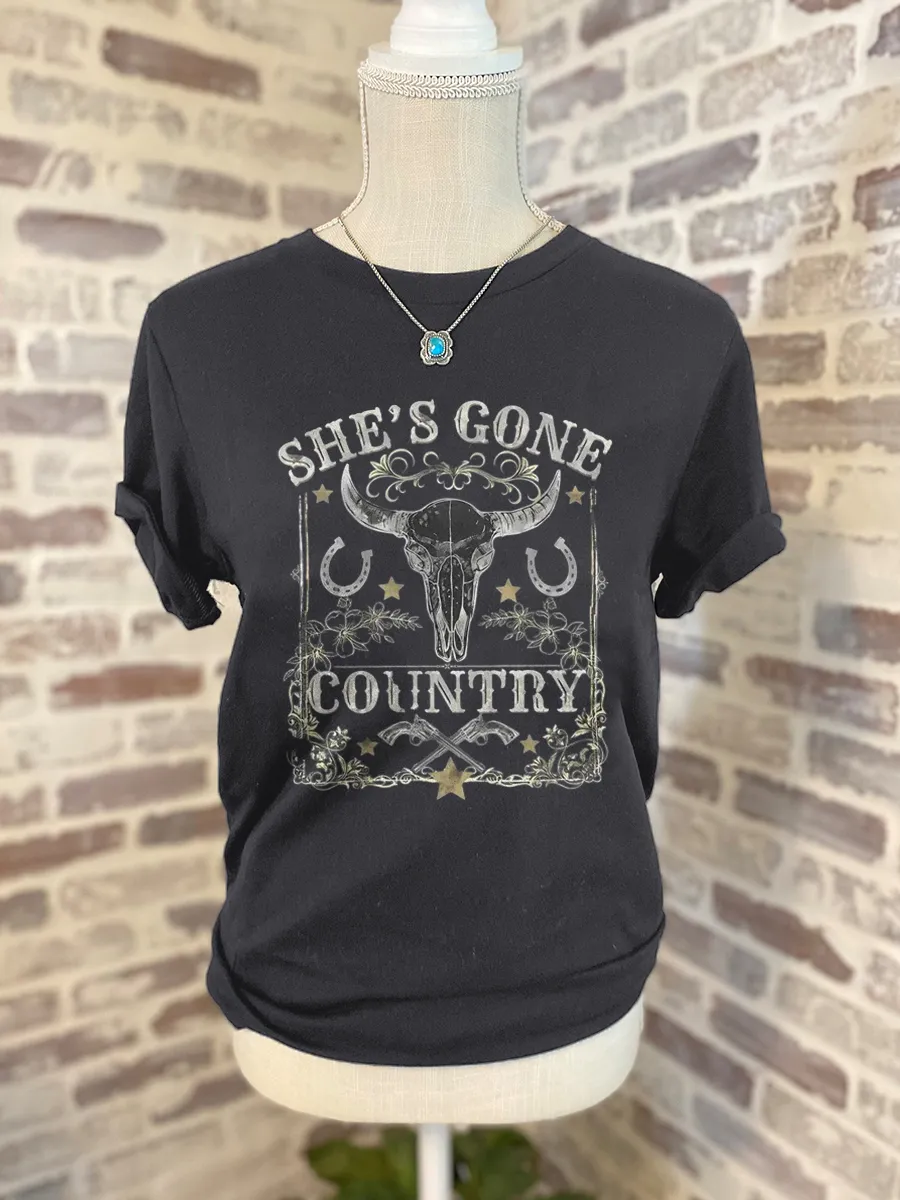 SHES GONE COUNTRY Western Vibes T-shirt