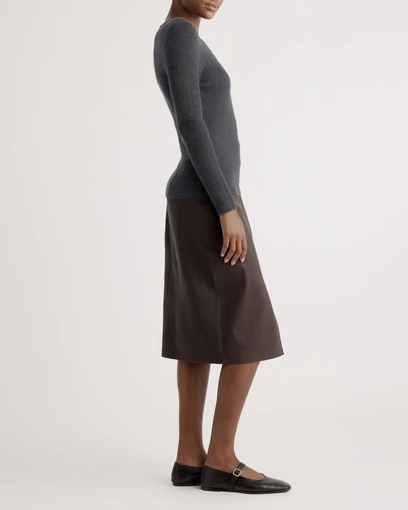 Featherweight Cashmere Ribbed Crewneck Sweater