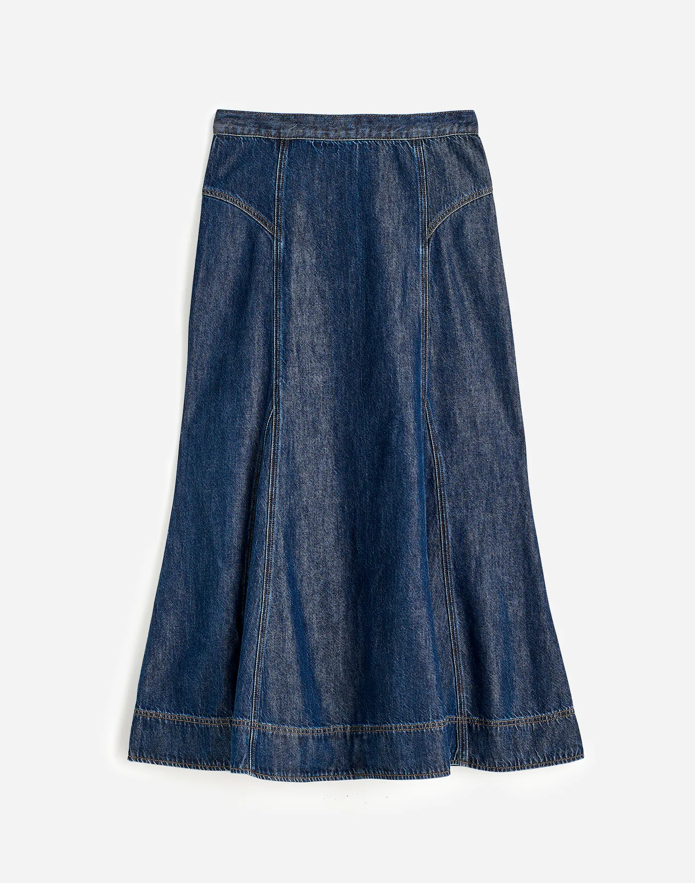 Denim Midi Circle Skirt Wash: Airy Denim Edition