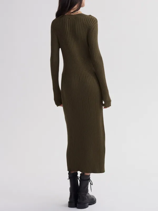 Axel Rib Knit Midi Dress