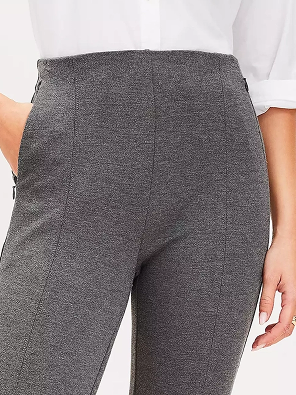 Heathered Ponte Straight Pants