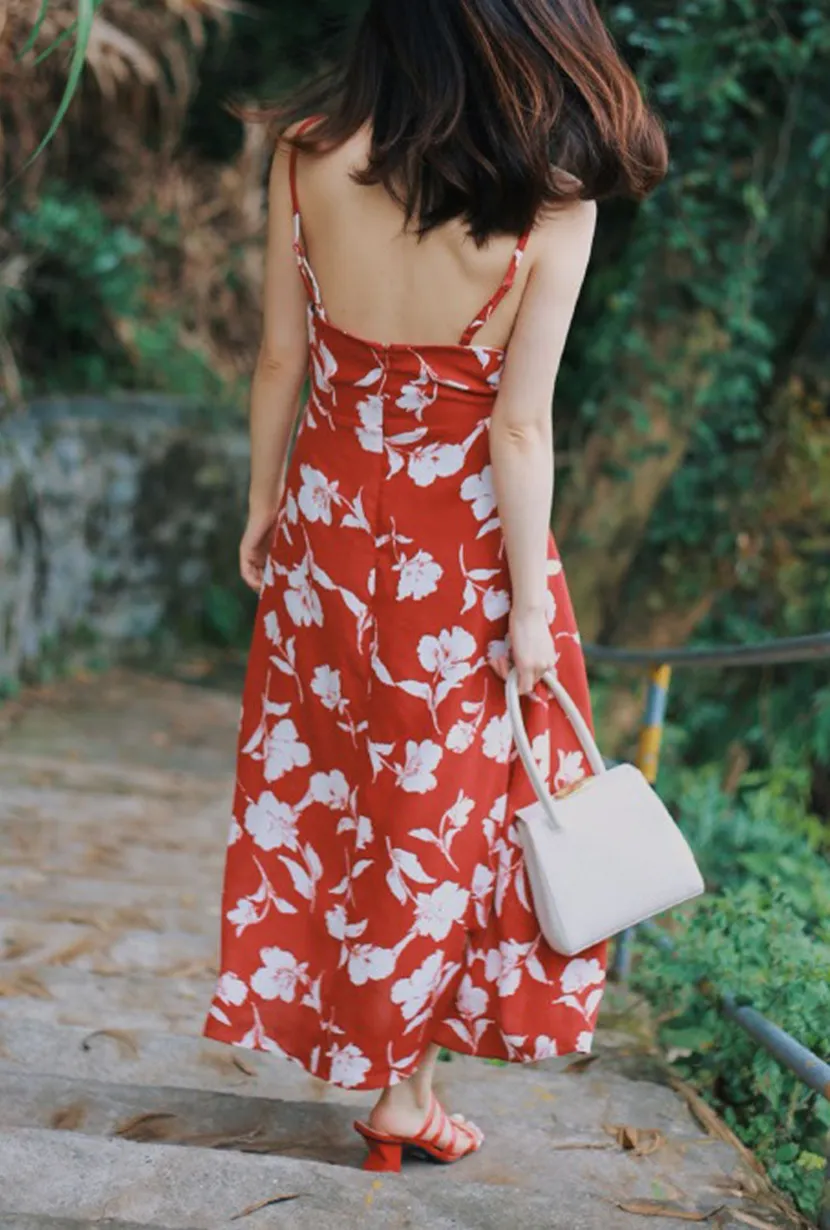 Carly Dress - Red Floral