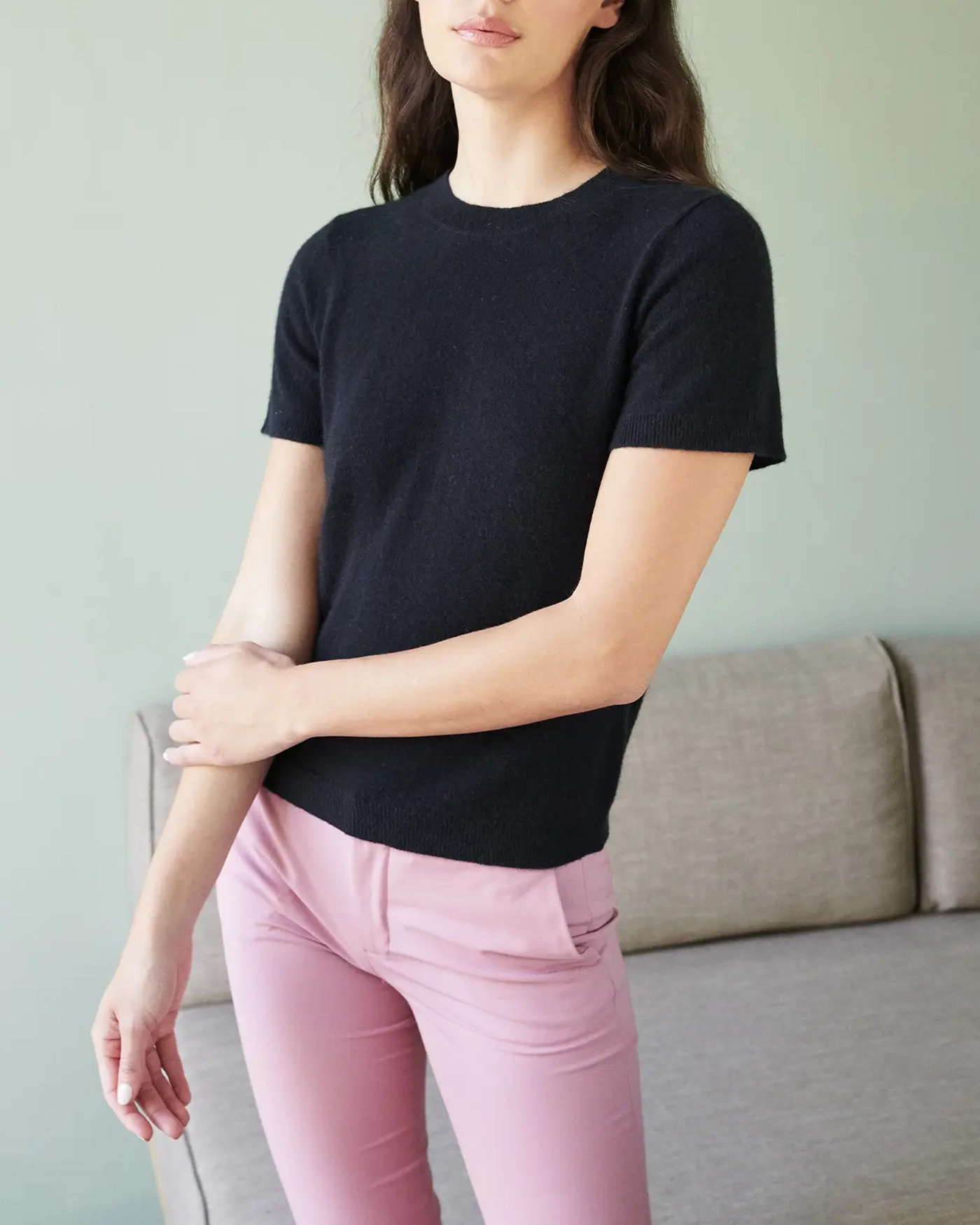 Short Sleeve Cashmere Tee