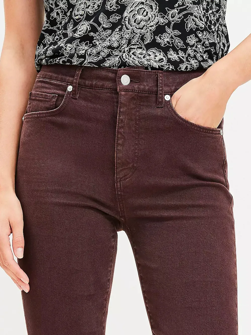 Fresh Cut High Rise Kick Crop Jeans in Plum Raisin