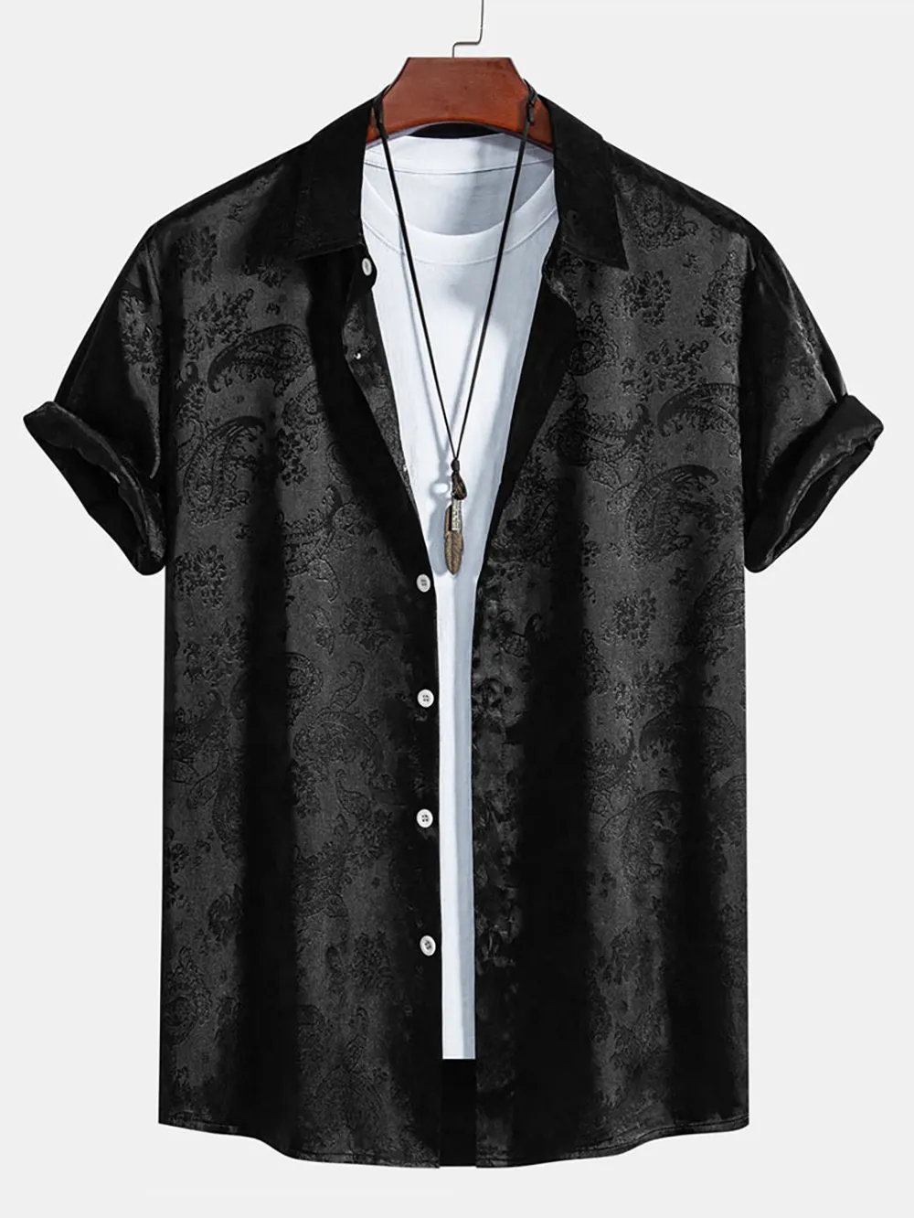 Paisley Print Satin Shirt