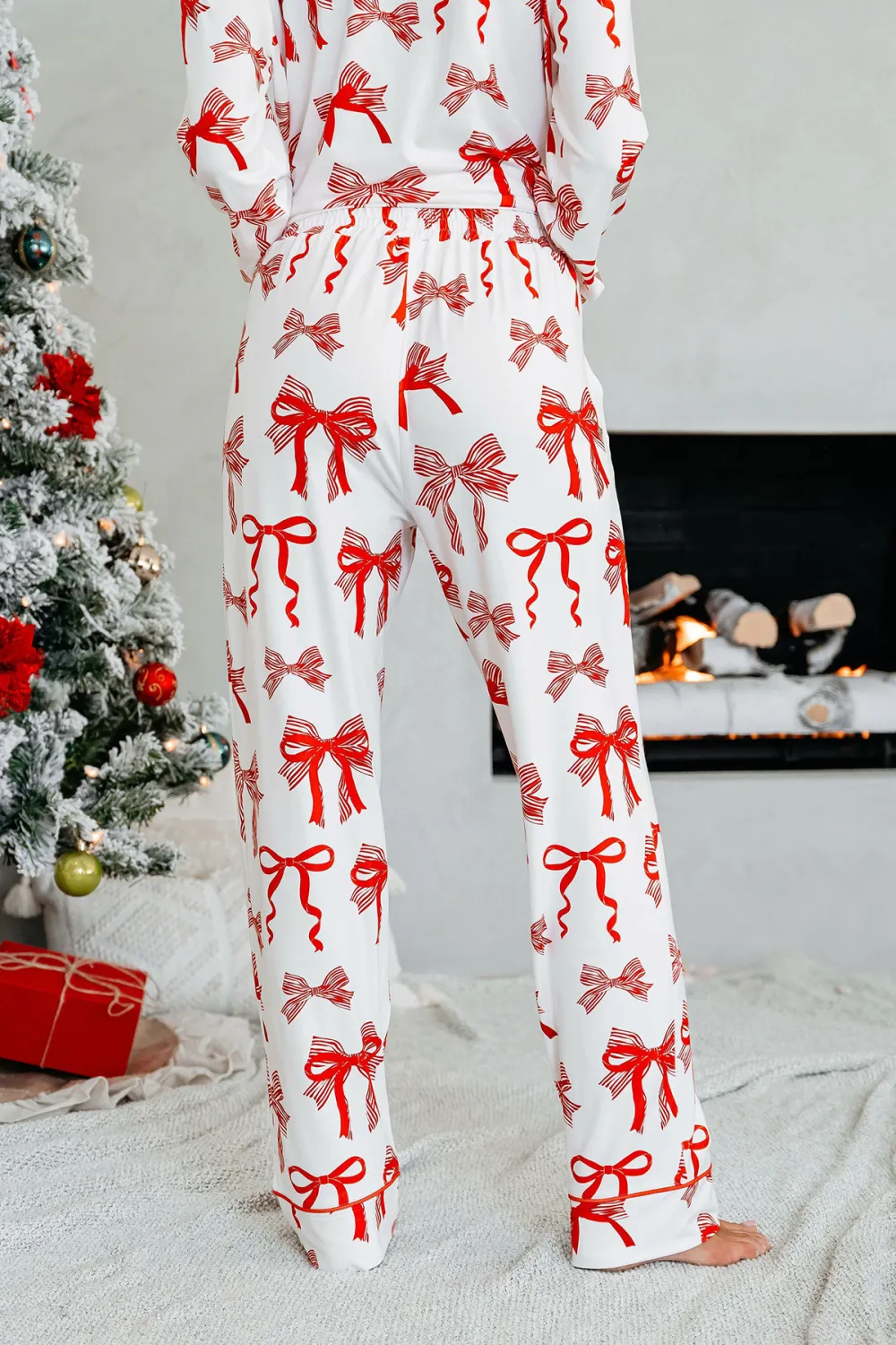 Buttery Soft Red Bow Print Pajama Set