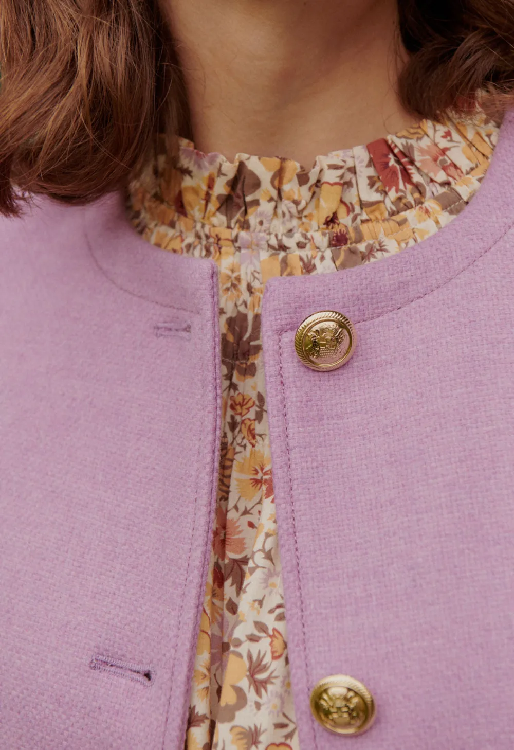 Pink Textured Short Jacket