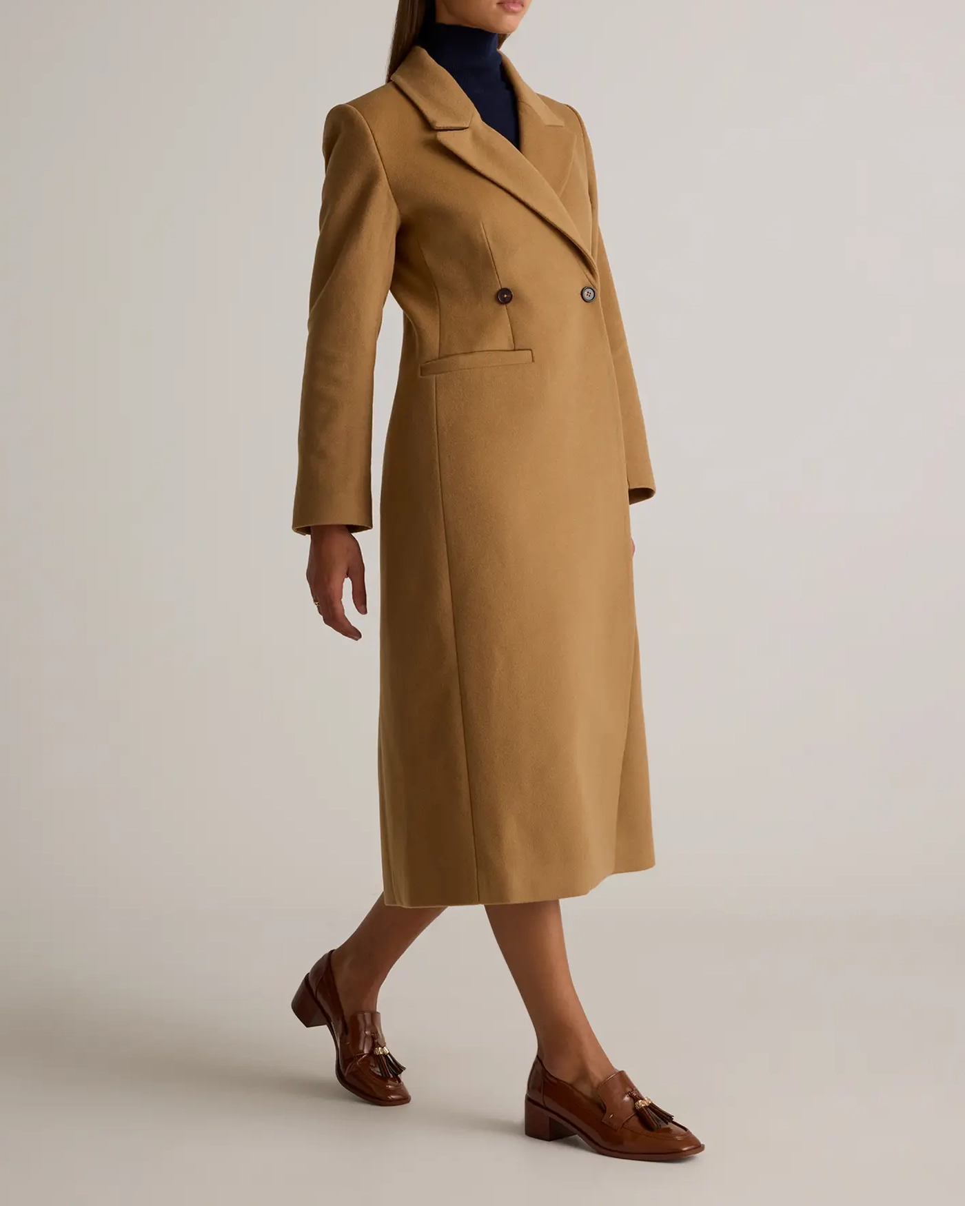 Slight Stretch Italian Wool Tailored Coat