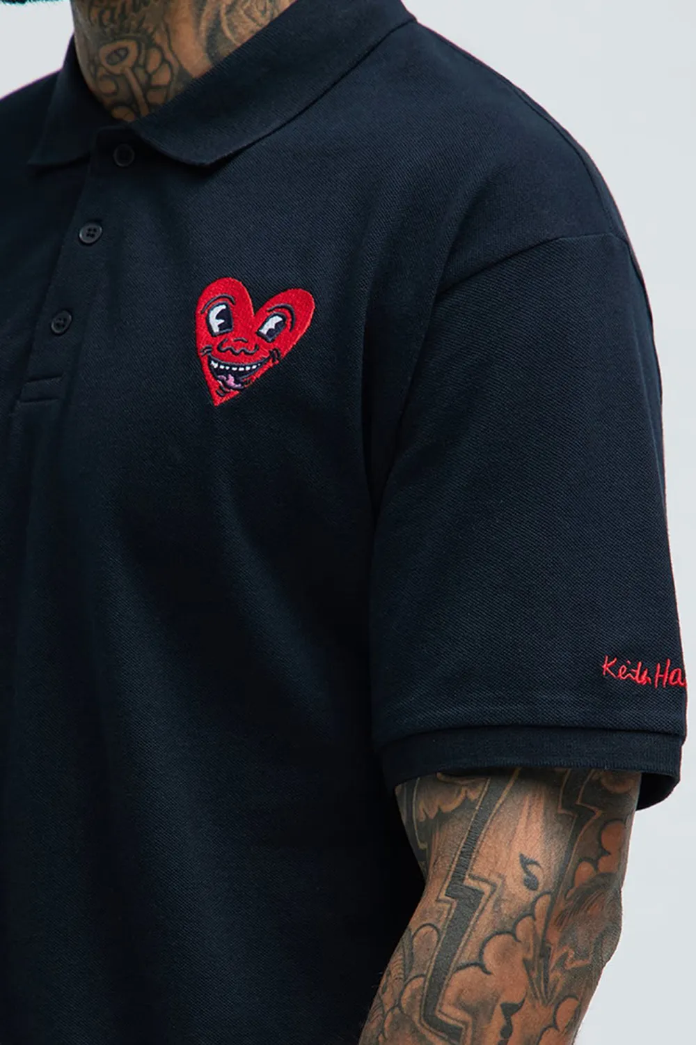 Keith Haring Heart Logo Short Sleeve Polo