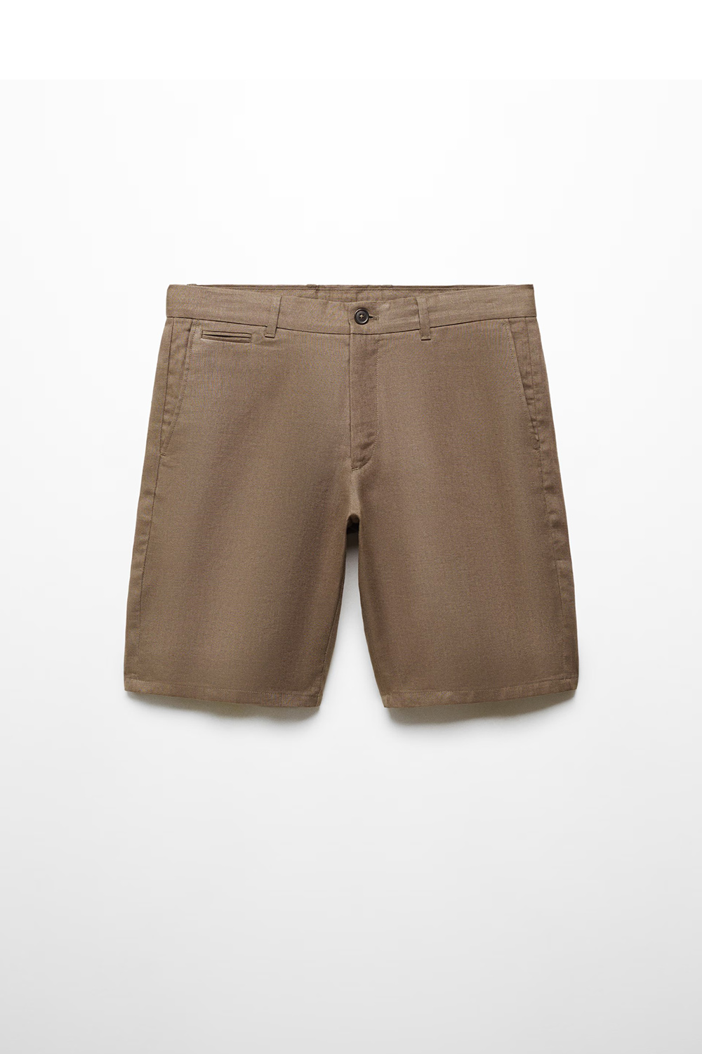 Slim-fit 100% linen bermuda shorts