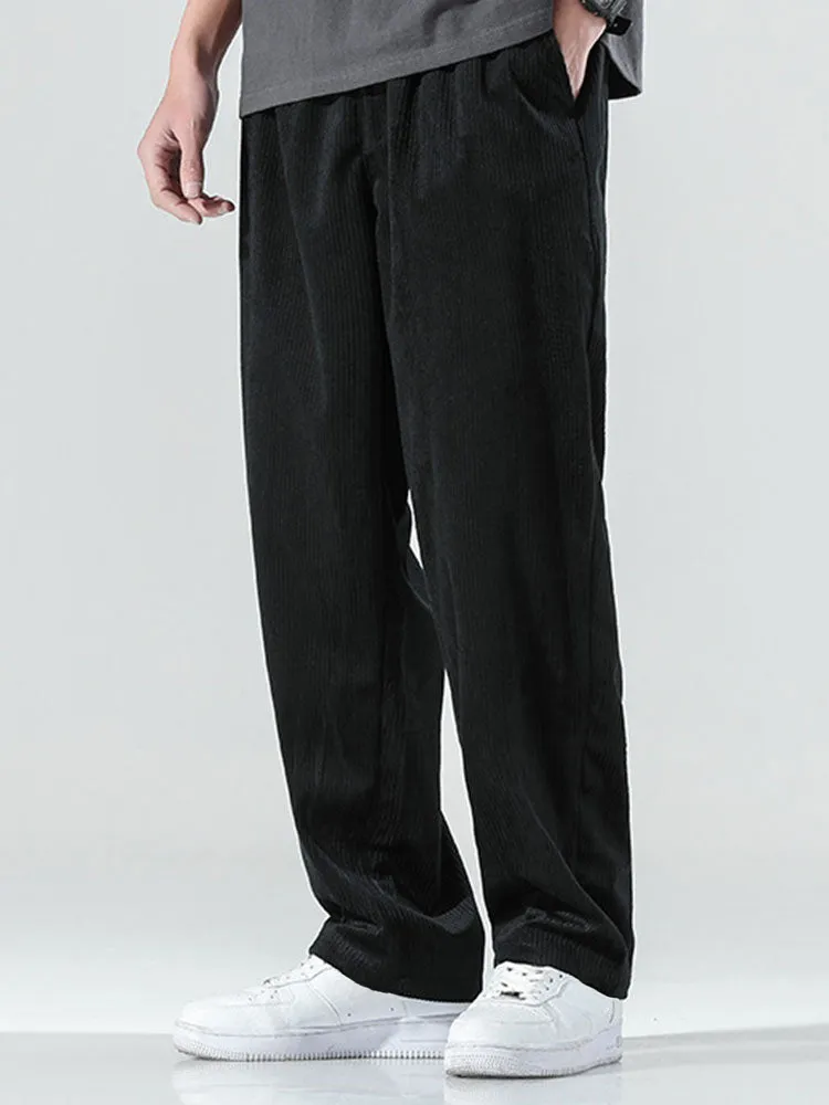 Elastic Waist Corduroy Pants