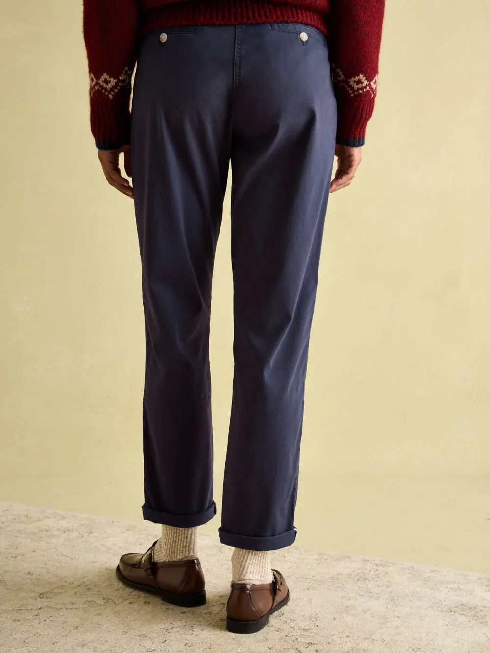 Hesford Navy Blue Chino Trousers