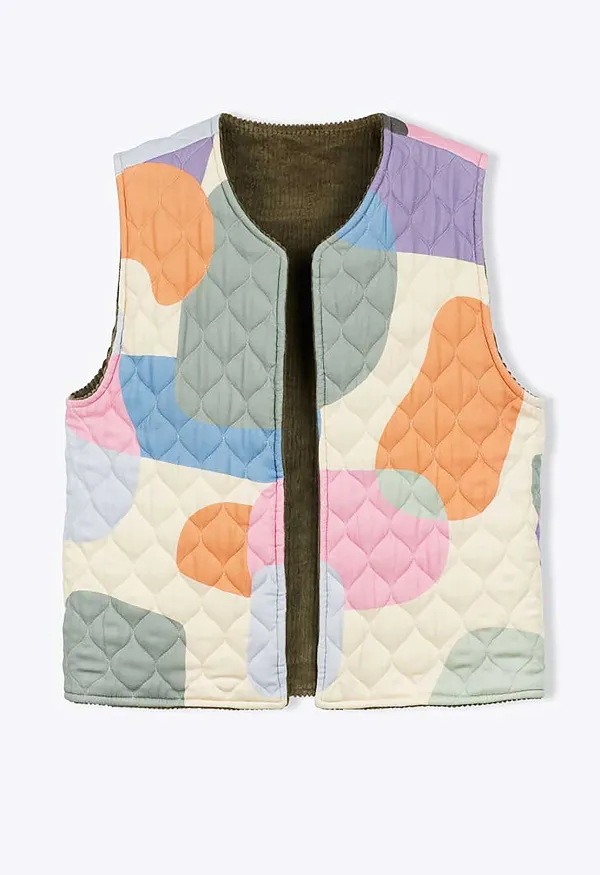 Color-Block V-Neck Vest