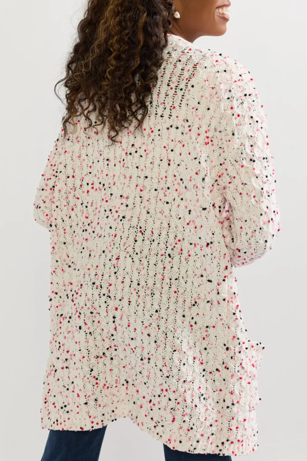 Taylor Popcorn Pattern Long Cardigan