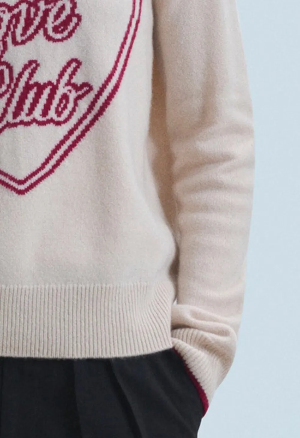 Heart-Print Crewneck Sweater