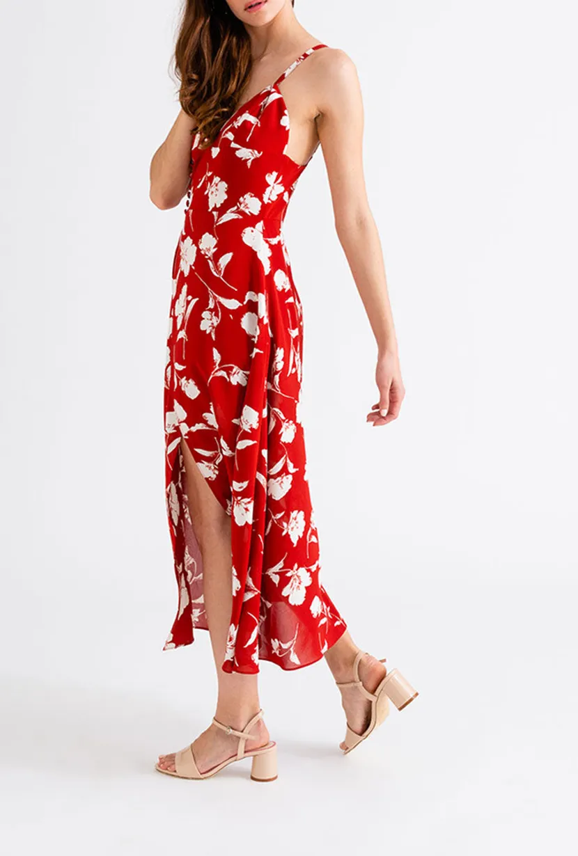 Carly Dress - Red Floral