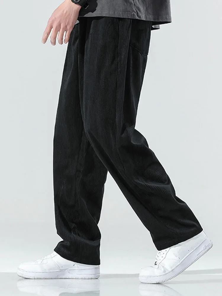 Elastic Waist Corduroy Pants