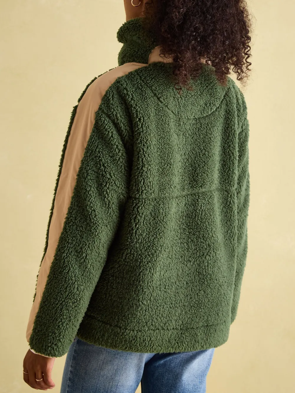 Cotton Tilly Green Quarter Zip Fleece